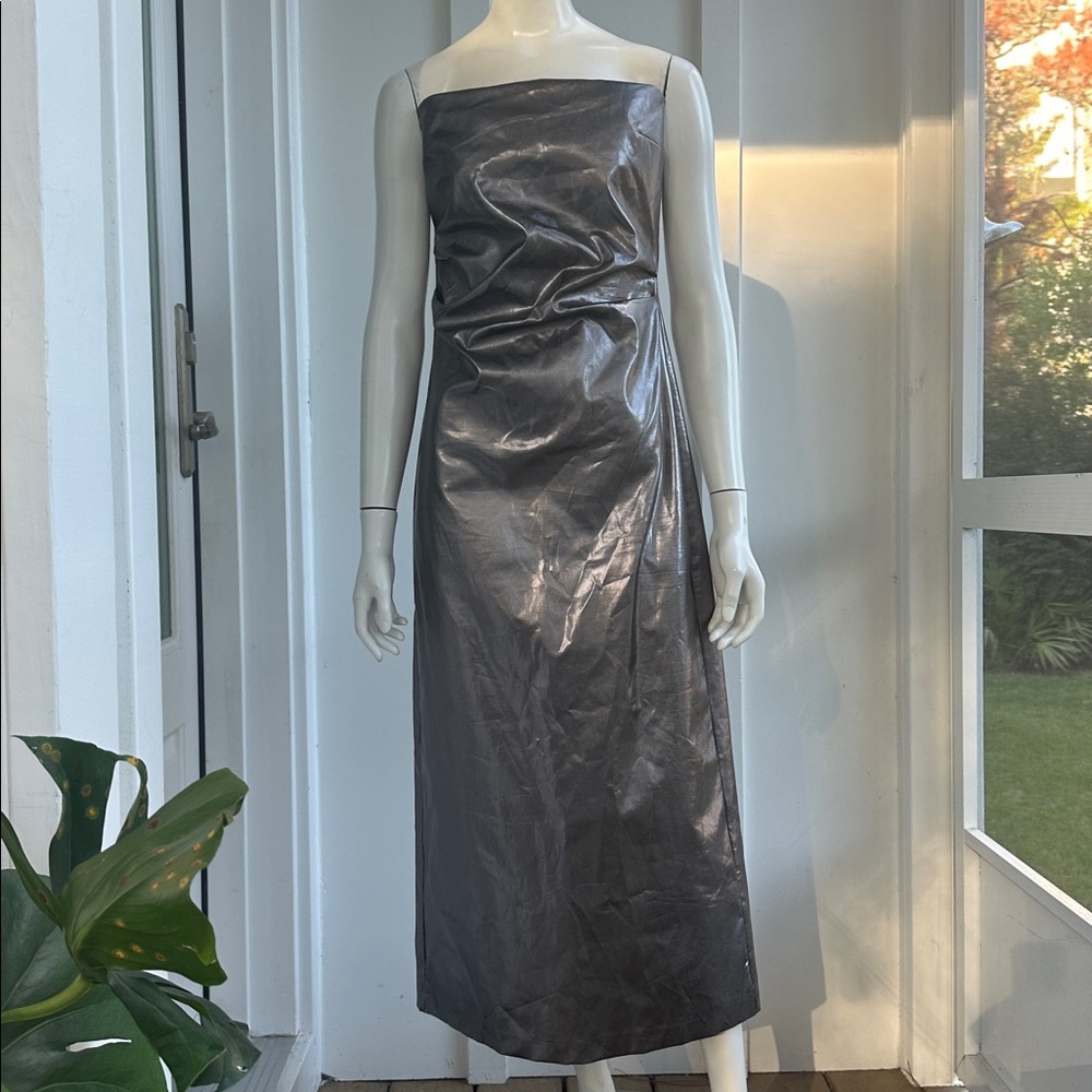 Zara Metallic Strapless Dress - Picture 7 of 10